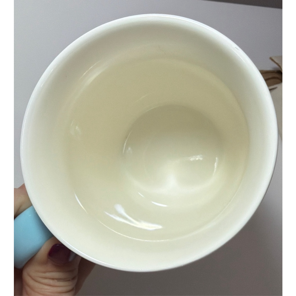 Starbucks Siren Logo Blue Geometric Heart Pattern 10 oz. Mug Coffee Cup 2021 EUC - Picture 4 of 5